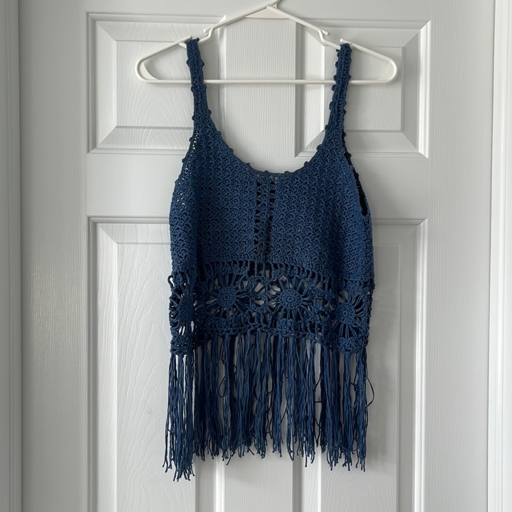 Fringe Blue Top